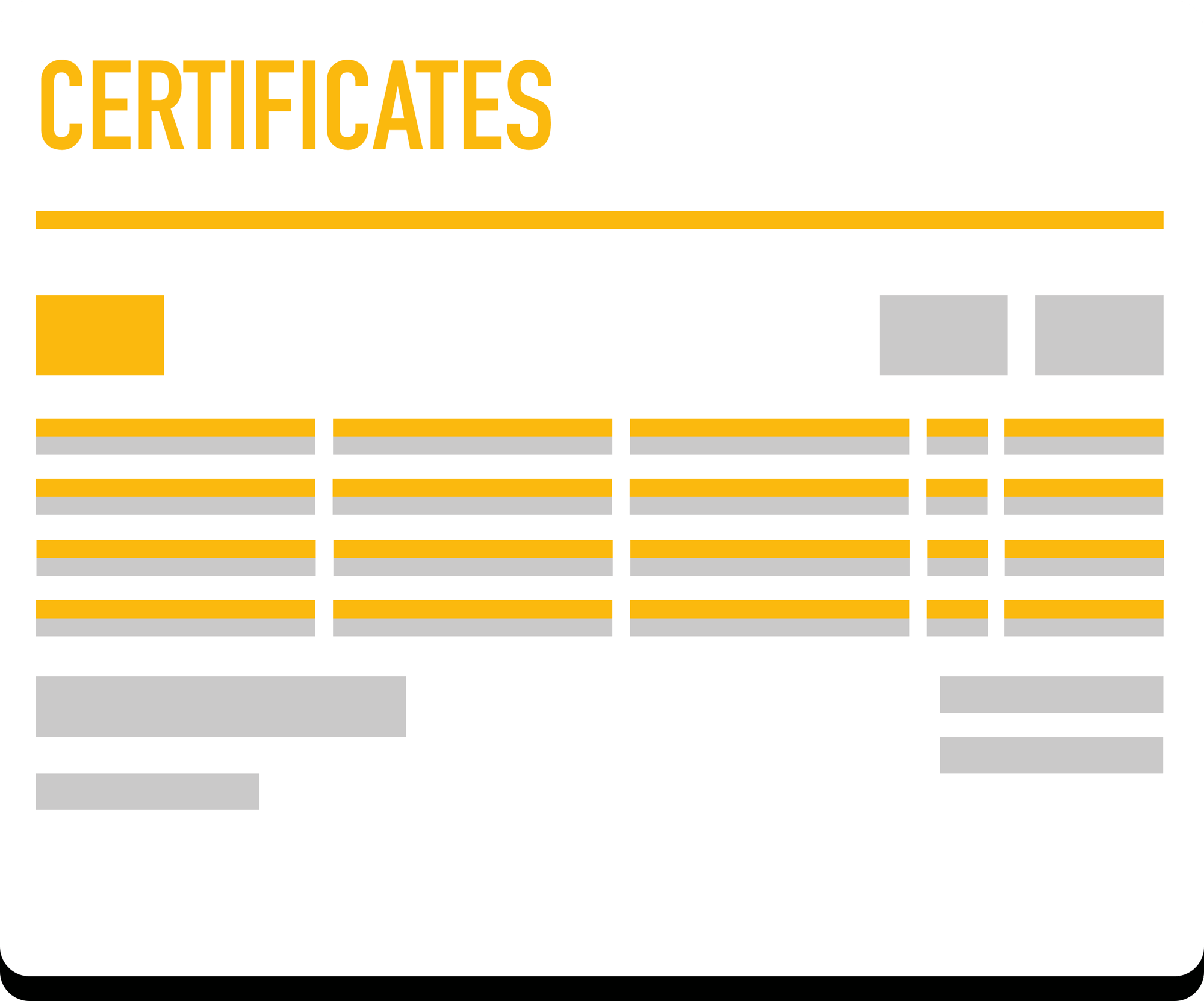 Certificates for the building trade