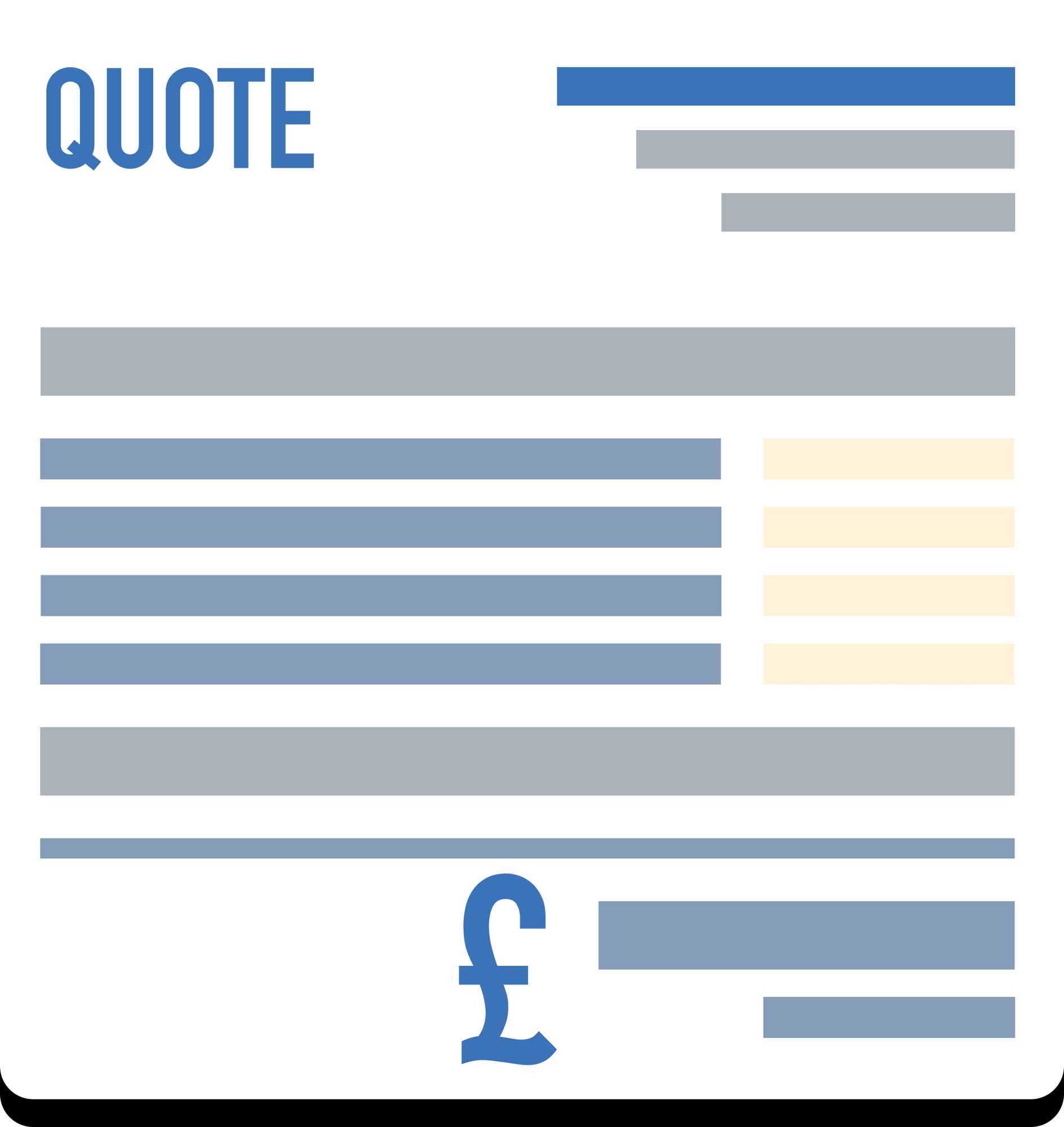 Quote template for window glazing company