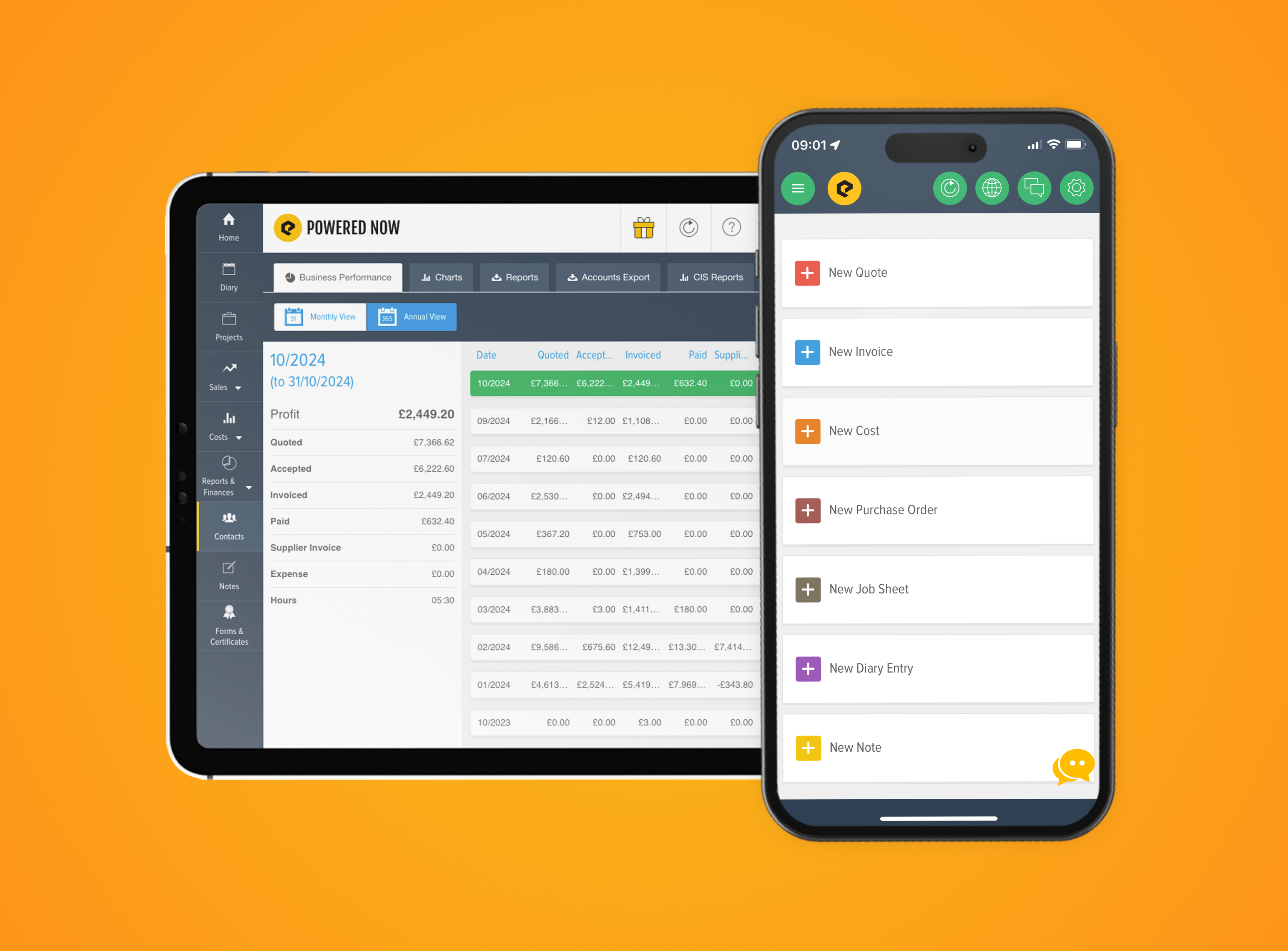 laptop and phone yellow