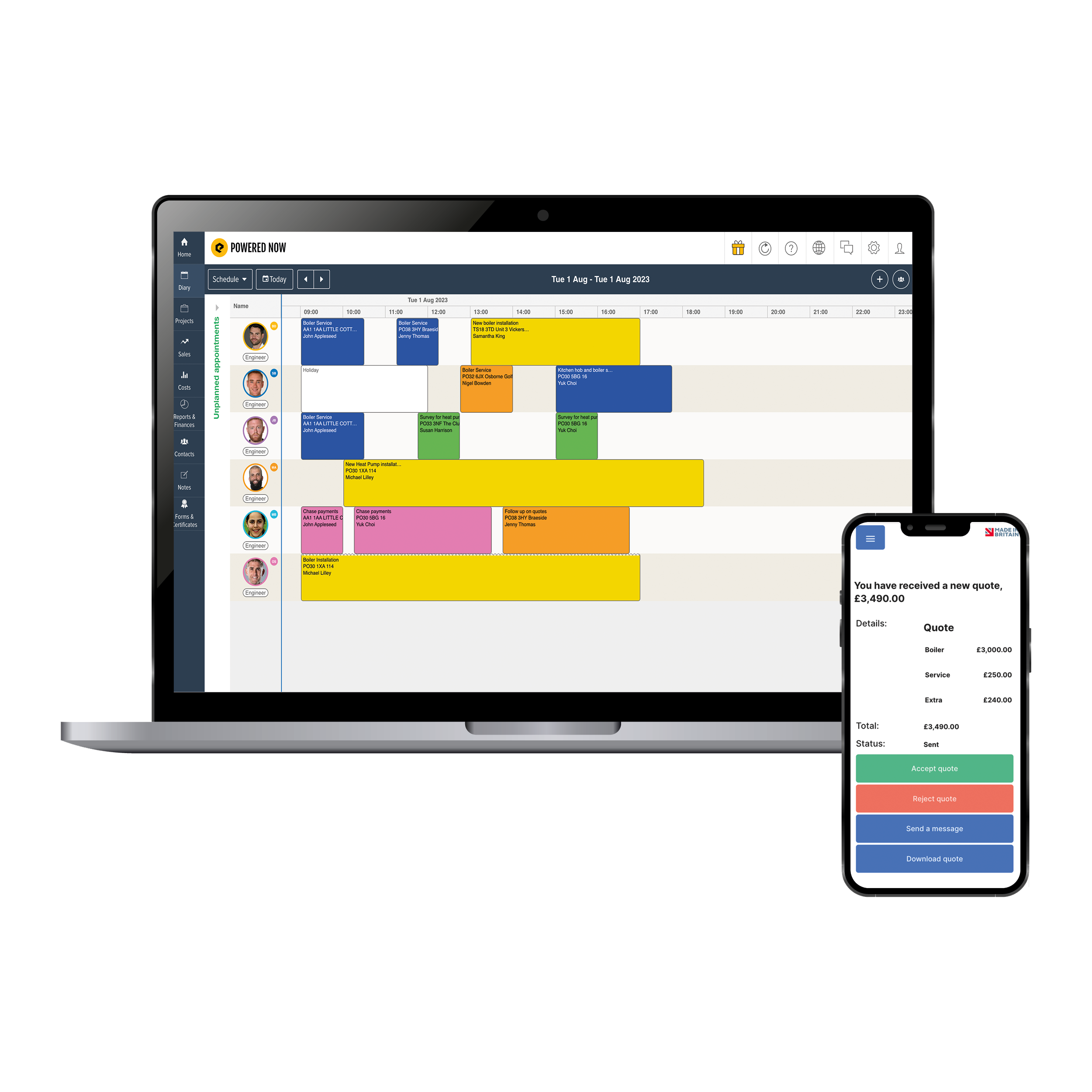 Drag and Drop Calendar Powered Now