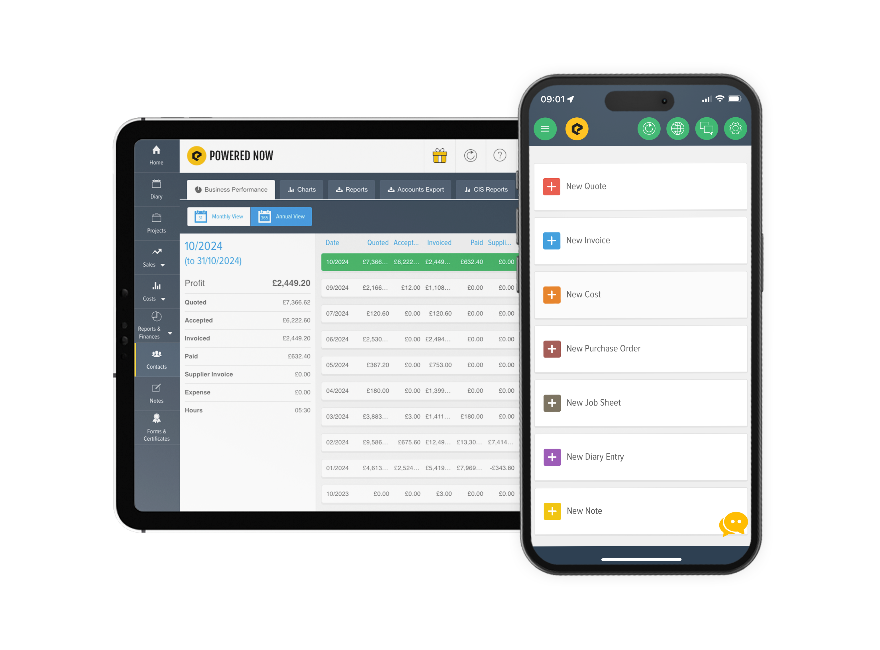 Powered Now on mobile and tablet